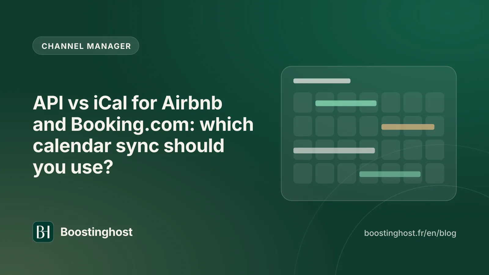 Calendar sync between Airbnb, Booking.com and a property management system