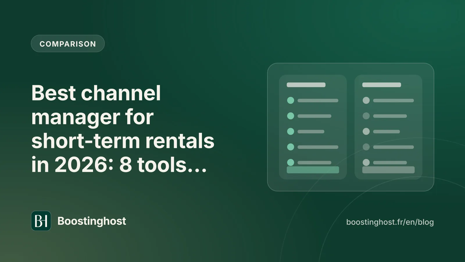 Comparison of eight channel managers for short-term rentals