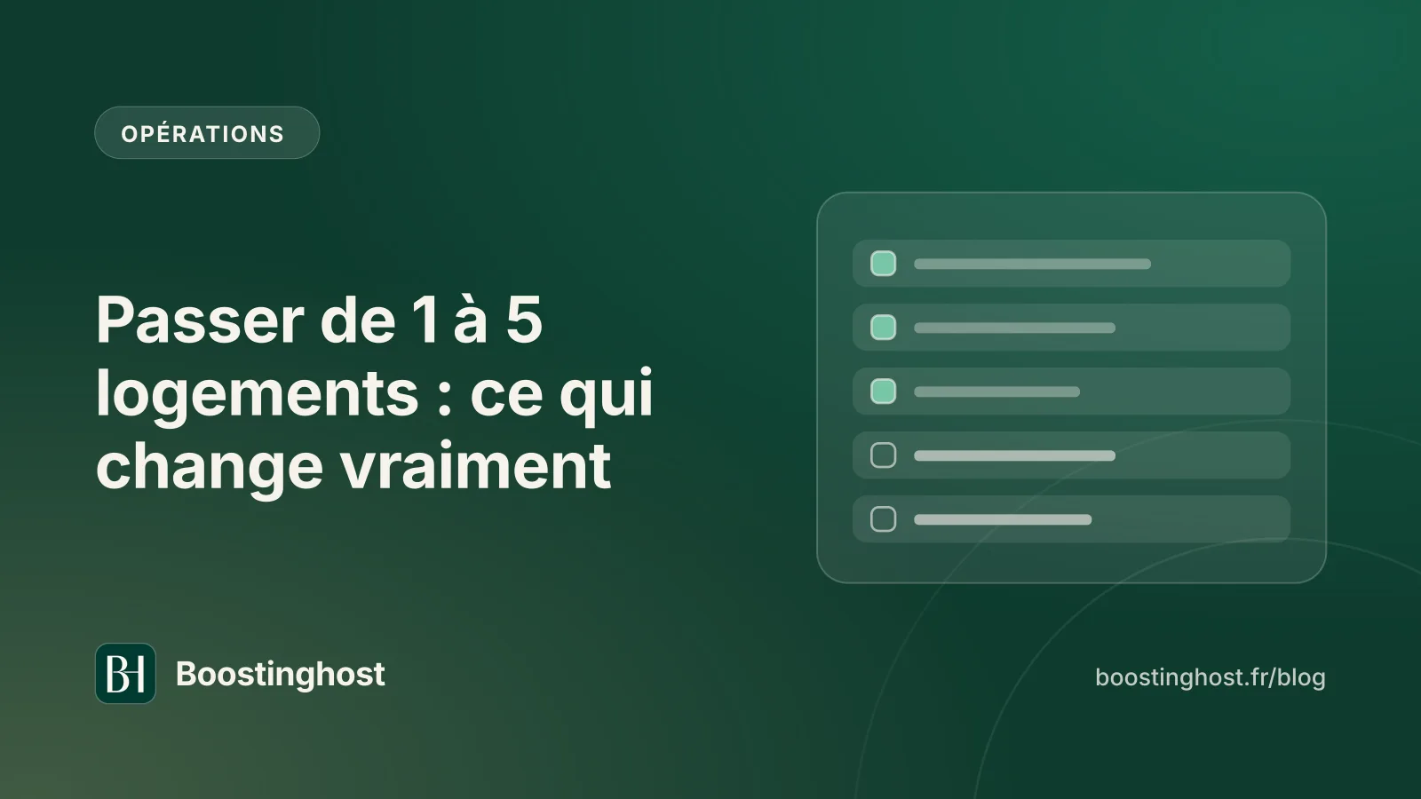 Propriétaire passant de un à cinq logements en location courte durée