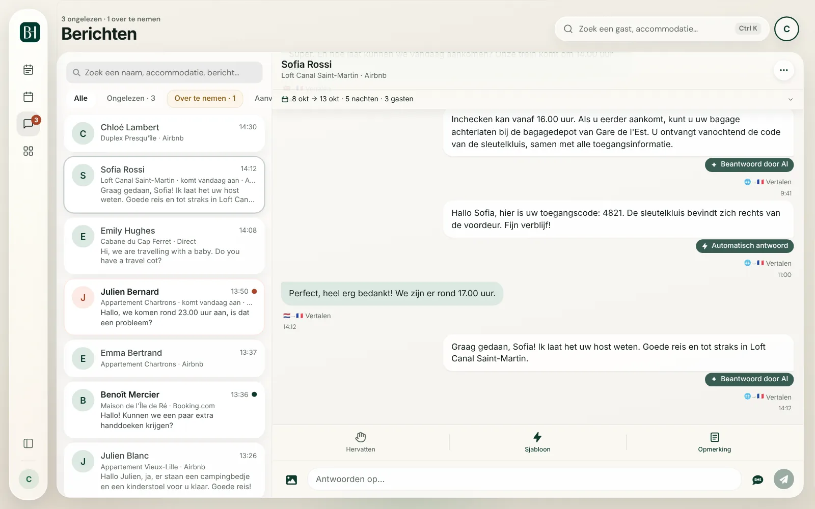 AI-berichten voor gasten